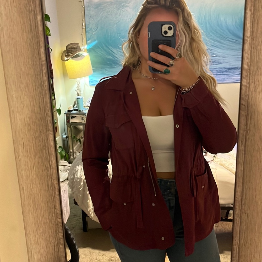 Burgundy Cargo Jacket